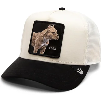 Casquette trucker beige et noire chien pitbull Flex The Suede Pitbull The Farm Goorin Bros.