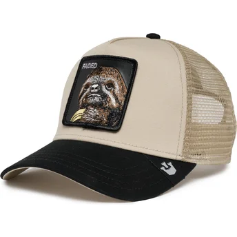 Casquette trucker beige et noire paresseux The Faded...