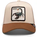 casquette-trucker-beige-et-marron-deadly-the-deadliest-scorpion-eco-brutalism-the-farm-goorin-bros