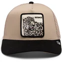 casquette-trucker-beige-et-noire-leopard-menace-the-snow-leopard-big-cats-the-farm-goorin-bros