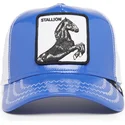 casquette-trucker-bleue-et-blanche-cheval-stallion-horsepower-puff-patent-the-farm-goorin-bros