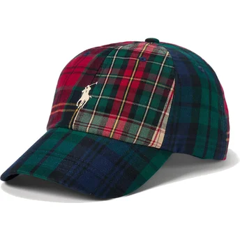 Casquette courbée multicolore ajustable avec logo blanc Classic Sport Plaid Polo Ralph Lauren