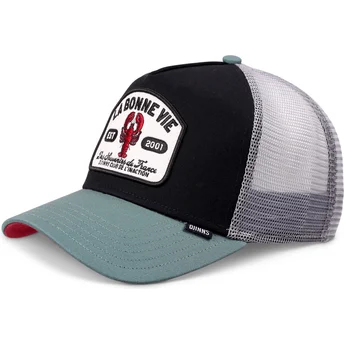 Casquette trucker noire, grise et verte La Bonne Vie HFT Djinns