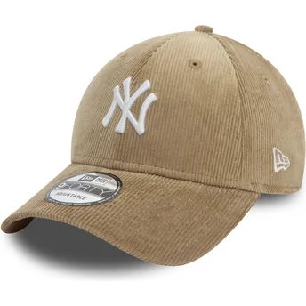 Casquette courbée beige ajustable 9FORTY Cord New York Yankees MLB New Era