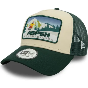 Casquette trucker verte A Frame Ski Patch Aspen Villes et...