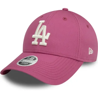 Casquette courbée rose ajustable pour femme 9FORTY League Essential Los Angeles Dodgers MLB New Era