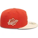 casquette-plate-orange-et-beige-ajustee-59fifty-side-patch-oakland-athletics-mlb-new-era