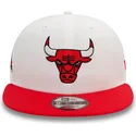 casquette-plate-blanche-et-rouge-snapback-9fifty-white-crown-patch-chicago-bulls-nba-new-era