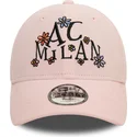 casquette-courbee-rose-ajustable-pour-enfant-9forty-needle-cord-ac-milan-serie-a-new-era
