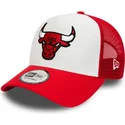 casquette-trucker-blanche-et-rouge-a-frame-team-colour-chicago-bulls-nba-new-era