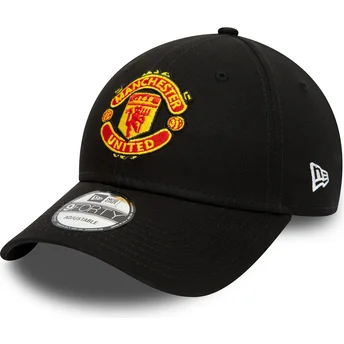 Casquette courbée noire ajustable 9FORTY Essential Manchester United Football Club New Era