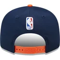 casquette-plate-bleue-marine-et-orange-snapback-9fifty-statement-new-york-knicks-nba-new-era