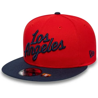 Casquette plate rouge et bleue marine snapback 9FIFTY Statement Los Angeles Clippers NBA New Era