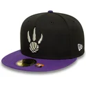 casquette-plate-noire-et-violette-ajustee-59fifty-classic-toronto-raptors-nba-new-era