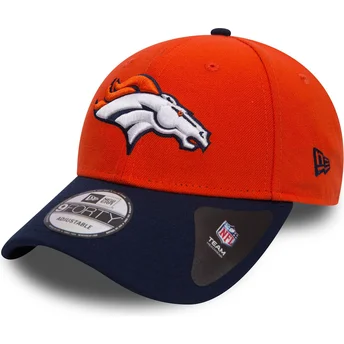 Casquette courbée orange et bleue marine ajustable 9FORTY The League Denver Broncos NFL New Era