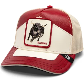 Casquette trucker rouge et blanche bull Moto Lamba Raging...