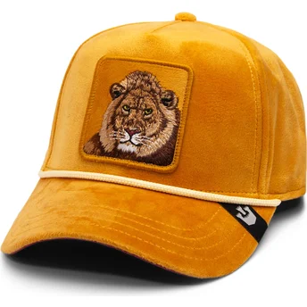 casquette-courbee-jaune-snapback-lion-royalty-the-farm-goorin-bros