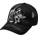 casquette-trucker-noire-mono-giant-dragon-ed-hardy