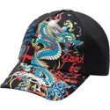 casquette-courbee-noire-ajustable-blue-dragon-ed-hardy