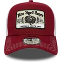 casquette-trucker-rouge-et-blanche-9forty-a-frame-vintage-pine-aged-lager-new-era