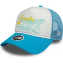 casquette-trucker-blanche-et-bleue-pour-femme-9forty-a-frame-foam-florida-beach-villes-et-plages-new-era