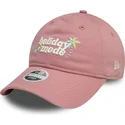 casquette-courbee-rose-ajustable-pour-femme-9twenty-holiday-mode-new-era