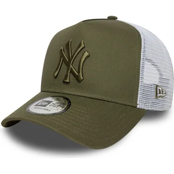 Casquette trucker verte et blanche avec logo vert A Frame League Essential New York Yankees MLB New Era