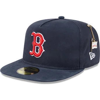 Casquette plate bleue marine ajustée 59FIFTY A Frame Championship Side Flag Boston Red Sox MLB New Era