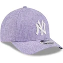 casquette-courbee-violette-snapback-9forty-m-crown-a-frame-cotton-weave-new-york-yankees-mlb-new-era