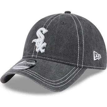 Casquette courbée grise ajustable 9TWENTY Washed Contrast Chicago White Sox MLB New Era