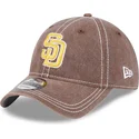 casquette-courbee-marron-ajustable-9twenty-washed-contrast-san-diego-padres-mlb-new-era