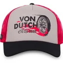 casquette-trucker-grise-rouge-et-noire-crew21-von-dutch