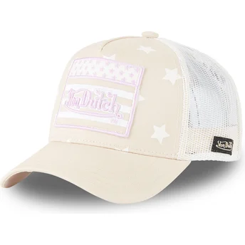 Casquette trucker rose et blanche pour enfant KID_STAR LP Von Dutch