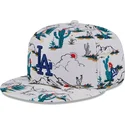 casquette-plate-blanche-snapback-9fifty-print-spring-training-fan-pack-2025-los-angeles-dodgers-mlb-new-era