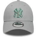 casquette-courbee-grise-ajustable-avec-logo-grise-9forty-team-outline-new-york-yankees-mlb-new-era