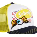 casquette-trucker-blanche-jaune-et-noire-patch-von-dutch-x-schott-nyc