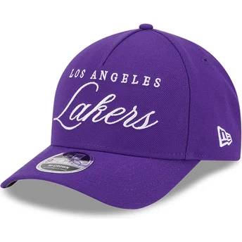 Casquette courbée violette snapback 9FORTY M-Crown Draft 2025 Los Angeles Lakers NBA New Era