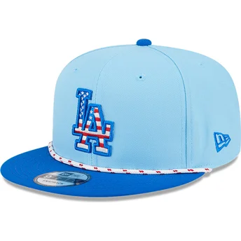 Casquette plate bleue snapback 9FIFTY 4th July Los Angeles Dodgers MLB New Era