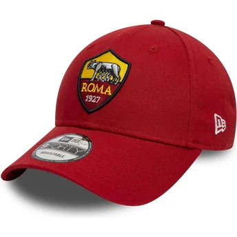 Casquette courbée rouge ajustable 9FORTY Core Associazione Sportiva Roma Serie A New Era