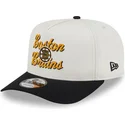 casquette-courbee-beige-et-noire-snapback-9fifty-a-frame-chainstitch-boston-bruins-nhl-new-era