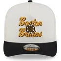 casquette-courbee-beige-et-noire-snapback-9fifty-a-frame-chainstitch-boston-bruins-nhl-new-era