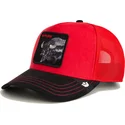 casquette-trucker-rouge-et-noire-buffle-ruthless-buffalo-suede-the-farm-goorin-bros