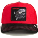 casquette-trucker-rouge-et-noire-buffle-ruthless-buffalo-suede-the-farm-goorin-bros