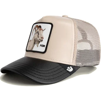 Casquette trucker beige et noire chèvre Him Courtside The Farm Goorin Bros.