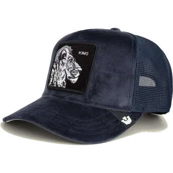 Casquette trucker bleue marine lion King Lion Velour The...
