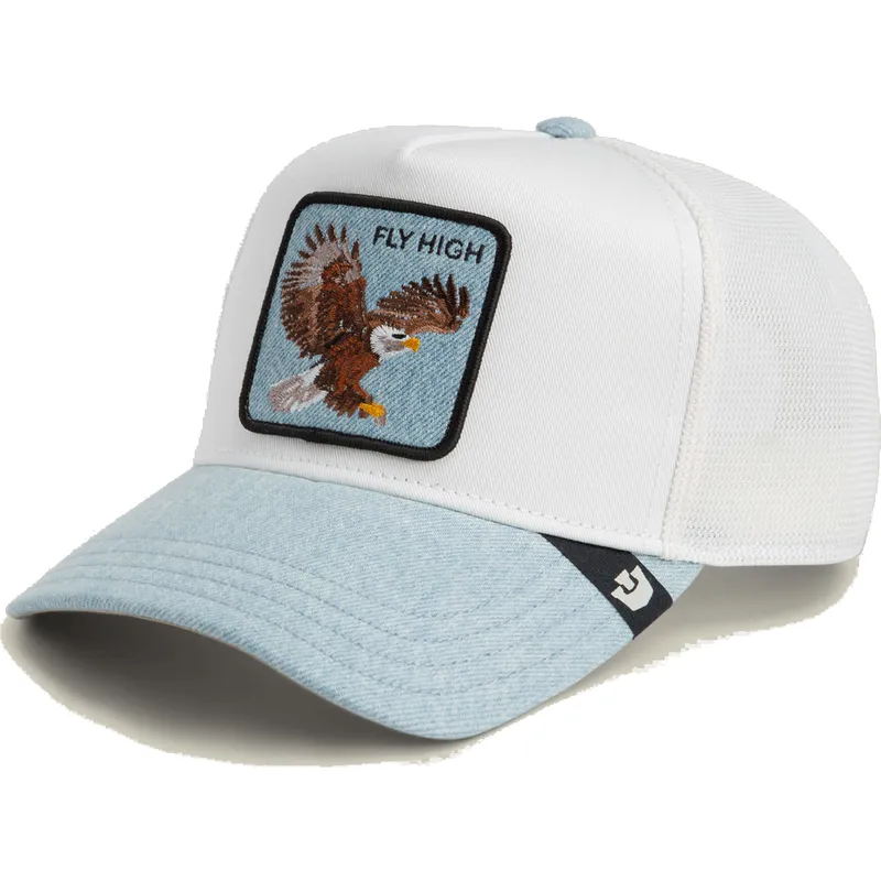 Casquette American Eagle Outfitters Denim Bleu - Dad Hat 6 Panneaux Logo Cuir
