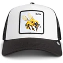 casquette-trucker-blanche-et-noire-abeille-the-busy-bee-sport-the-farm-goorin-bros