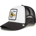 casquette-trucker-blanche-et-noire-pour-enfant-abeille-the-queen-mini-the-farm-goorin-bros