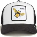 casquette-trucker-blanche-et-noire-pour-enfant-abeille-the-queen-mini-the-farm-goorin-bros