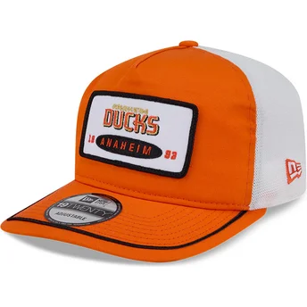 Casquette courbée orange et blanche snapback 19TWENTY Embroidered Patch Anaheim Ducks NHL New Era